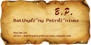 Batthyány Petróniusz névjegykártya